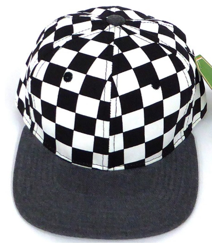 Solid Checkered Kids Snapback