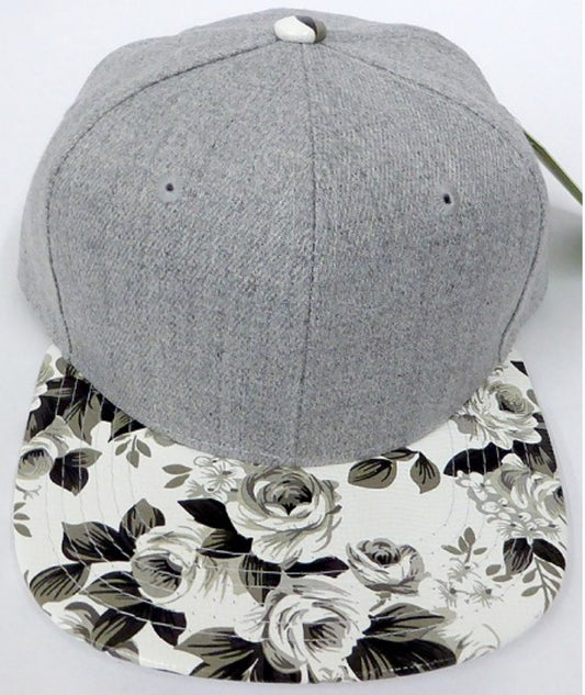 Inked Up Gray & Floral Kids Snapback